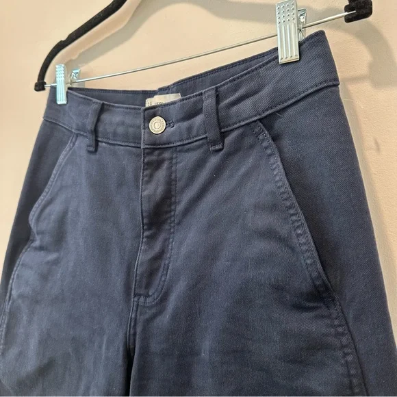 Everlane The Utility Barrel Pant Jean Cotton Twill Navy Blue High Rise 4 Panel - Picture 4 of 16